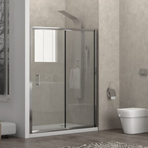 Kabinë dushi mur më mur Flora 500 (KS) 140x180 Cromo me kristal transparent 5.5 mm