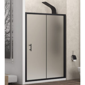 Kabinë dushi mur më mur Flora 500 S-10A 130x190 Nero me kristal akulli Nano 6 mm