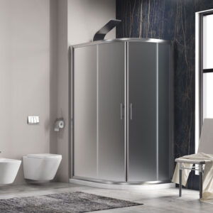 Kabinë dushi mur më mur Flora 650 90x120x190 Cromo me kristal akulli Nano 6 mm