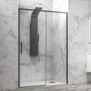 Kabinë dushi mur më mur Lea 400 OBT3810B 1400x2000 Nero me kristal transparent Nano 6 mm