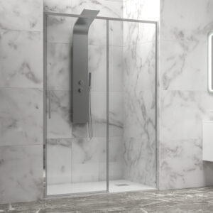 Kabinë dushi mur më mur Lea 400 OBT3810C 1500x2000 Cromo me kristal transparent Nano 6 mm