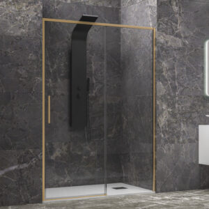 Kabinë dushi mur më mur Lea 400 OBT3810G 1000x2000 Oro me kristal transparent Nano 6 mm