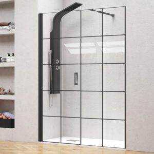 Kabinë dushi mur më mur Nero 5 Porta 1640x2000 me kornizë kristali Nano 6 mm (Stadey 90)