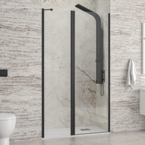 Kabinë dushi mur më mur Panex 400 850x2000 Nero me kristal transparent 6 mm