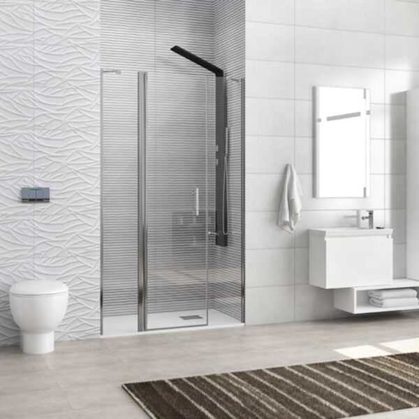 Kabinë dushi mur më mur Panex 600 Alto 1200x2000 Cromo me kristal transparent 6 mm (30 i qëndrueshëm)