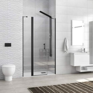 Kabinë dushi mur më mur Panex 600 Alto 1400x2000 Nero me kristal transparent 6 mm (20 të qëndrueshëm)