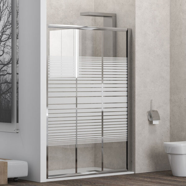 Kabinë dushi mur më mur Penta 300 1500x1800 Cromo me kristal të serigrafizuar 4 mm (S-20A3)