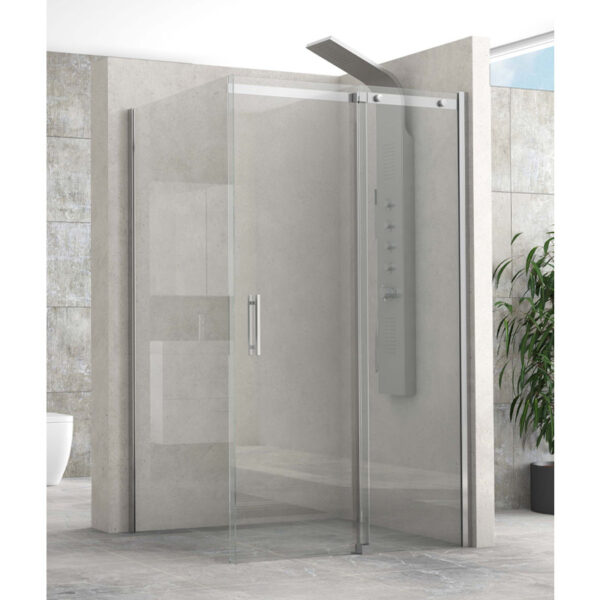 Kabinë dushi mur më mur Rigel 500 110x195 Cromo me kristal transparent