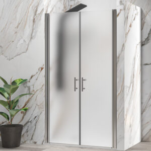 Kabinë dushi mur më mur S-28 Alto Sallon Cromo me kristal akulli 6 mm