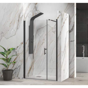 Kabinë dushi mur më mur S-5 Alto 1450x2000 Nero me sipërfaqe dushi transparente 6 mm (70 e qëndrueshme)