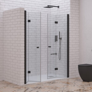 Kabinë dushi mur më mur S-7 DP 1500x2000 Nero me shtresë transparente Nano 6 mm