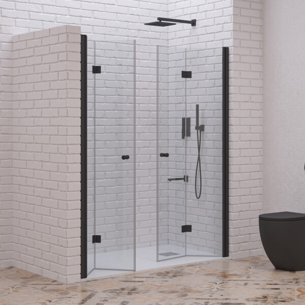 Kabinë dushi mur më mur S-7 DP Nero me shtresë transparente Nano 6 mm Kabinë dushi mur më mur S-7 DP Nero me shtresë transparente Nano 6 mm