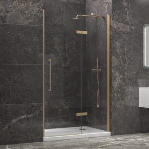 Kabinë dushi mur më mur Tinos 400 1000x2000 Oro me kristal transparent Nano 8 mm