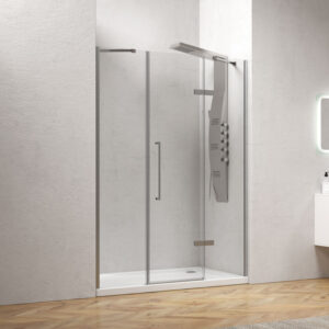 Kabinë dushi mur më mur Tinos 600 1700x2000 Cromo me kristal transparent Nano 8 mm (26 Fisso)