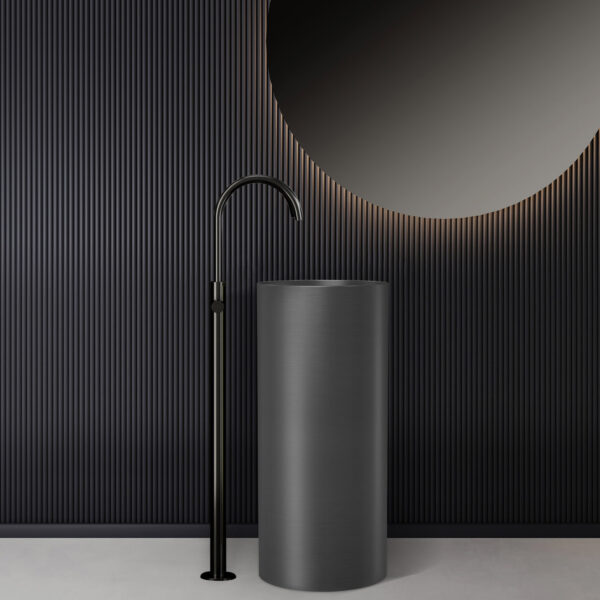 Lavaman me piedestal 4609F-GM-BCK Mur PVD Metal me armë 375x375x850 mm Lavaman me piedestal 4609F-GM-BCK Mur PVD Metal me armë 375x375x850 mm