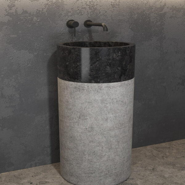 Lavaman me piedestal Bora PRDG Nero Ø400x900 mm