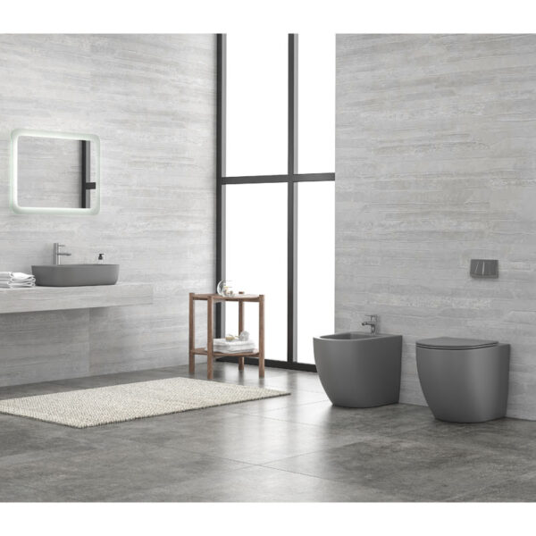 Mbulesë Tualeti Dyshemeje (Brenda) LT-2141D-RMDG BTW Gri Mat Pa Rrip Milos