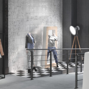 Pllaka Face Line e Bardhë 25x25