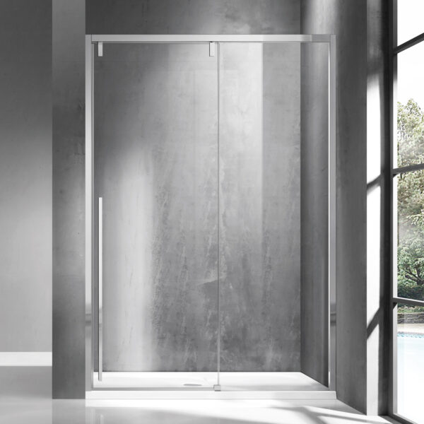 Kabinë dushi mur më mur Santorini 400(NNI6121) 1400x2000 Cromo me kristal transparent Nano 8 mm