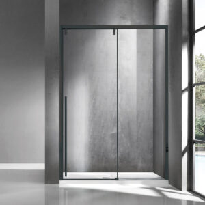 Kabinë dushi Santorini 400(NNI6121) 1400x2000 Nero mur më mur me kristal transparent Nano 8 mm