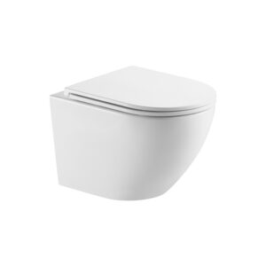 Set Tualeti i Varur në Mur me Mbulesë Dushi për Bide LT 046E Bianco me Rrip me Shkëlqim. Milos